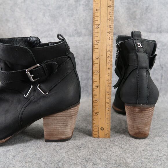 Sam Edelman Shoes Womens 9.5 Booties Fashion Leather Classic Biker Morris Black - Picture 6 of 13